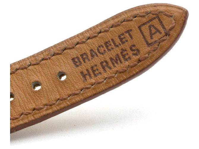 Montre Hermès Kelly dorée en cuir d'autruche - vue 6