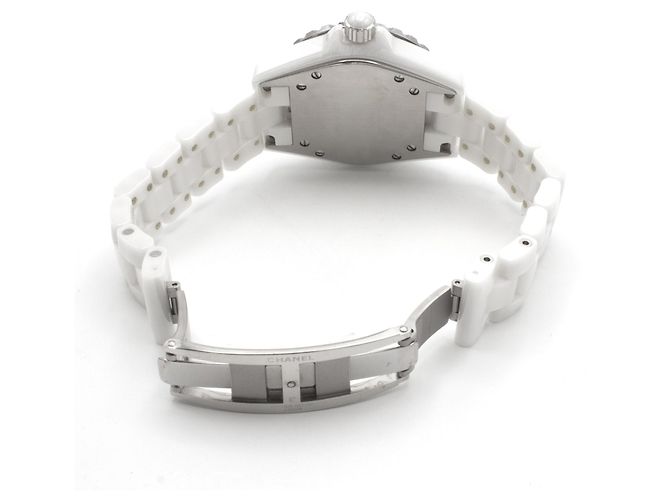 Chanel J12 Uhr aus weißer Keramik mit Diamanten - Ansicht 5