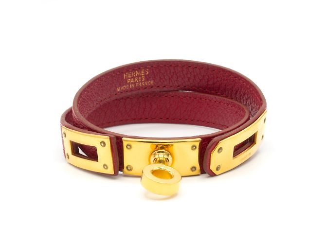 Hermoso brazalete Hermès Kelly Double Tour. Roja - vista 3