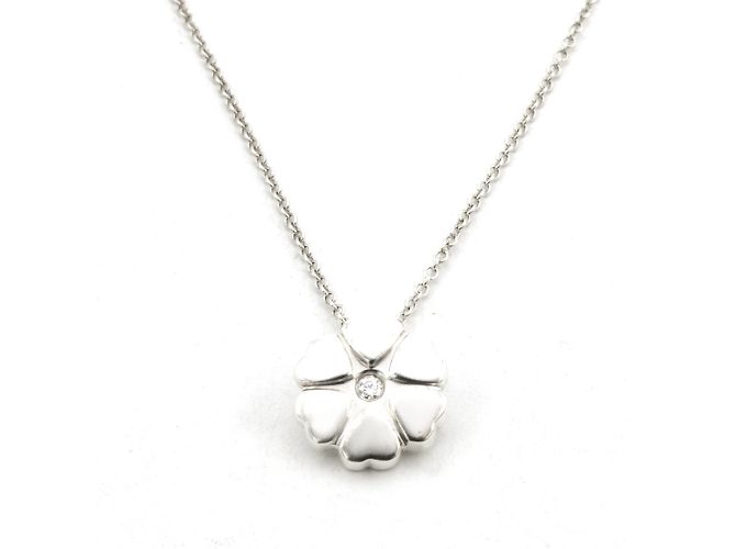 Tiffany & Co Paloma Picasso Silberne Herzkrone mit Diamant Halskette - Ansicht 2