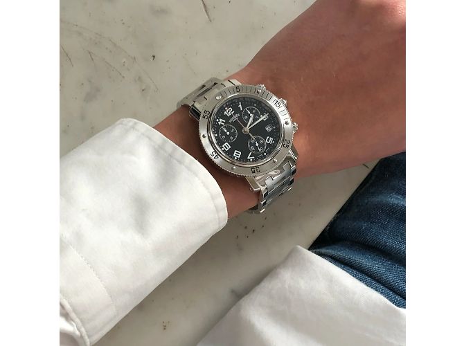 Hermès Relógio Hermes Clipper Chrono em aço Prata - vista 2