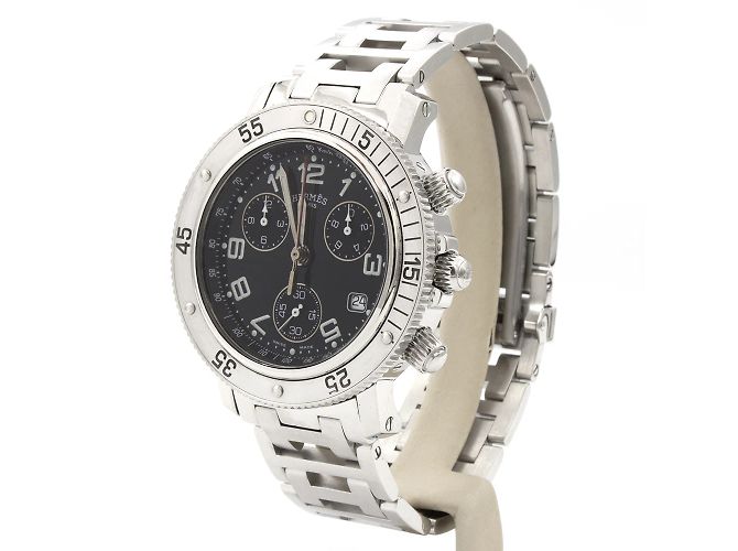 Hermès Relógio Hermes Clipper Chrono em aço Prata - vista 4