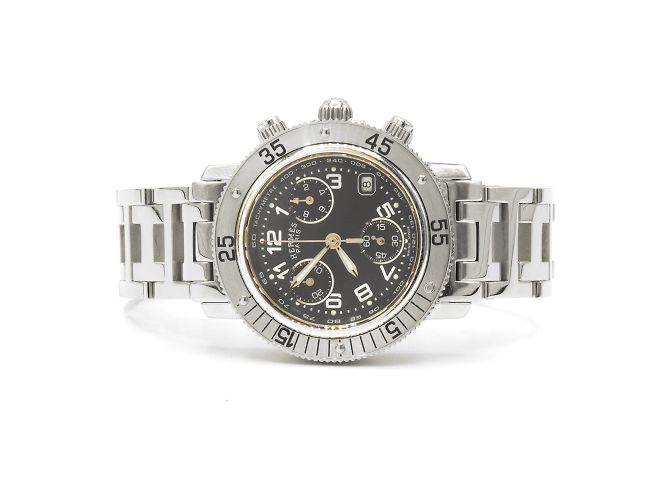 Relógio Hermès Clipper Chrono em aço. Prata - vista 3