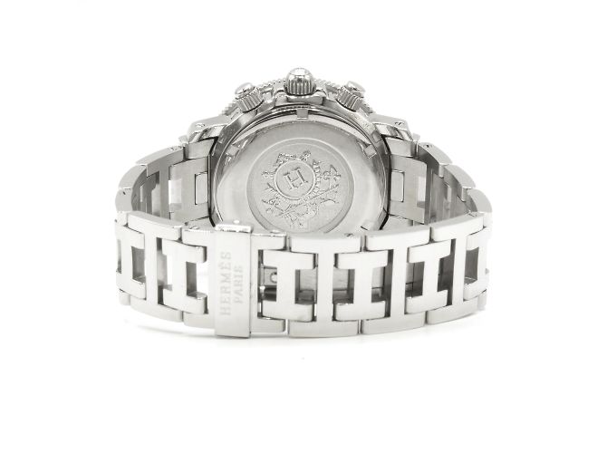 Relógio Hermès Clipper Chrono em aço. Prata - vista 4
