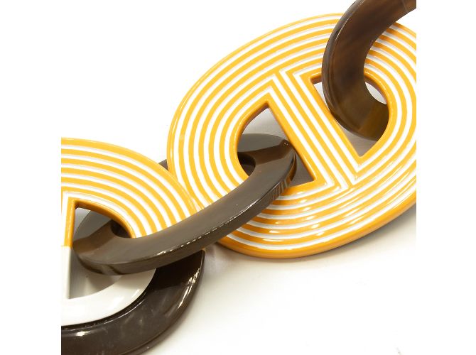 Collana Hermès Karamba in corno di bufalo e corno laccato Multicolore - vista 2