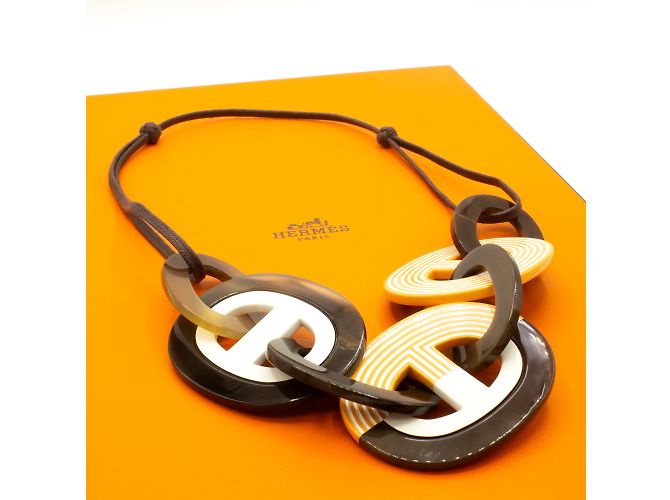 Collana Hermès Karamba in corno di bufalo e corno laccato Multicolore - vista 4