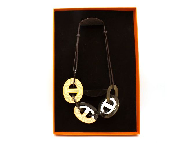 Collana Hermès Karamba in corno di bufalo e corno laccato Multicolore - vista 6