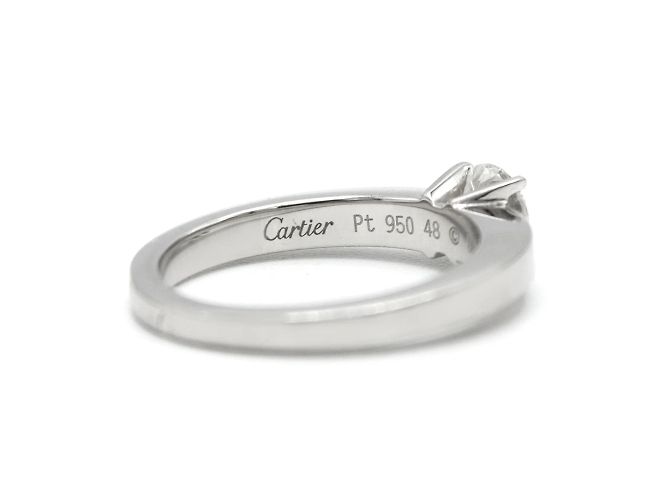 Anello Cartier, modello "Solitaire 1895". Argento - vista 4