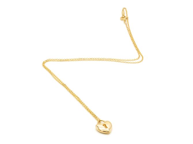 Collana Tiffany & Co con Lucchetto a Cuore in Oro Rosa 18k D'oro - vista 2