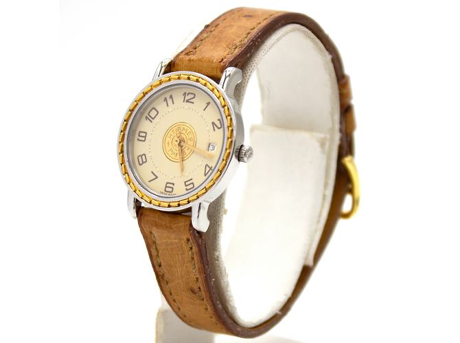 Sellier-Uhr von Hermès. Golden - Ansicht 2