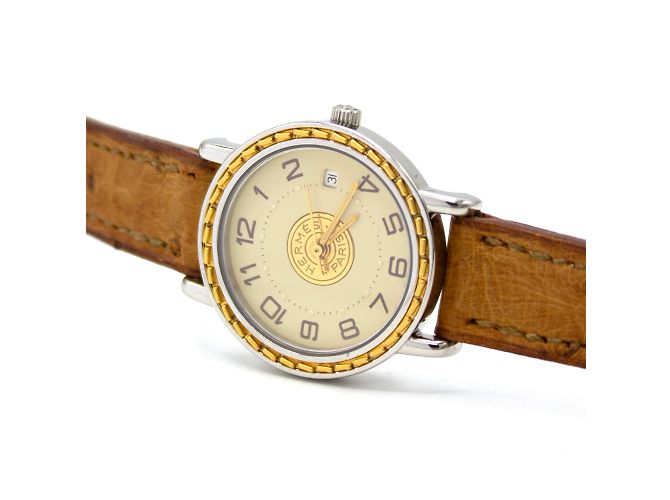 Sellier-Uhr von Hermès. Golden - Ansicht 4