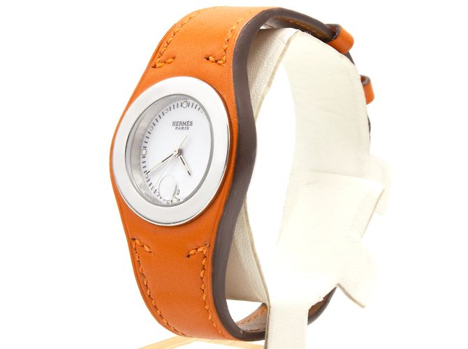 Sehr schöne Harnais-Uhr (HA3.210) von Hermès Orange - Ansicht 2