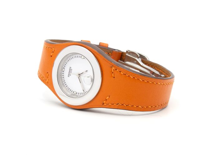 Sehr schöne Harnais-Uhr (HA3.210) von Hermès Orange - Ansicht 3