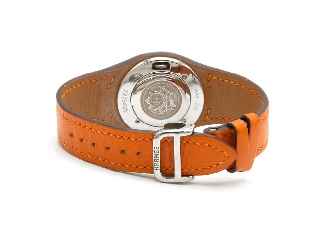 Sehr schöne Harnais-Uhr (HA3.210) von Hermès Orange - Ansicht 4