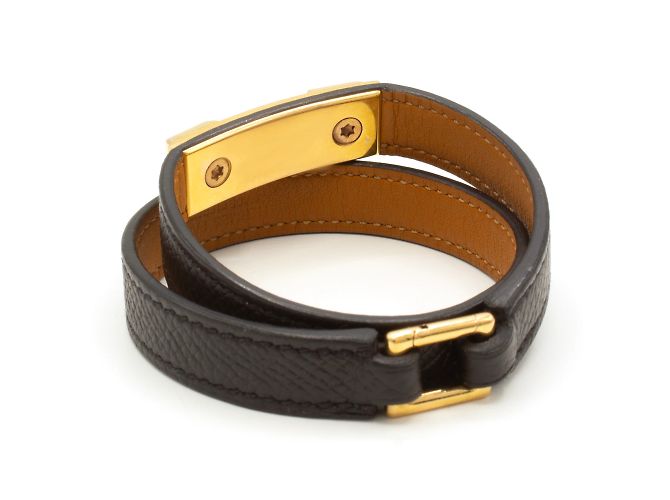 Médor Pulseira dupla volta Rivale da Hermès. Preto - vista 3