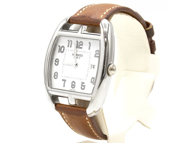 Hermès Cape Cod Tonneau Uhr (CT1.710). Silber - Ansicht 2