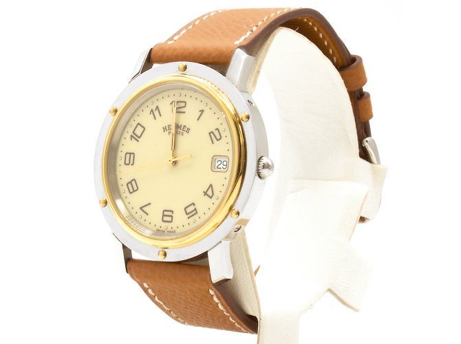 Relógio Hermès "Clipper" em aço Dourado - vista 2