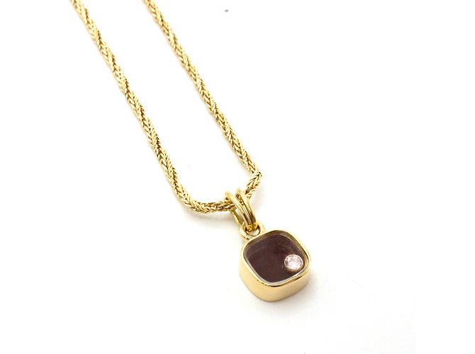 Collar Chopard Happy Diamonds; Dorado - vista 2
