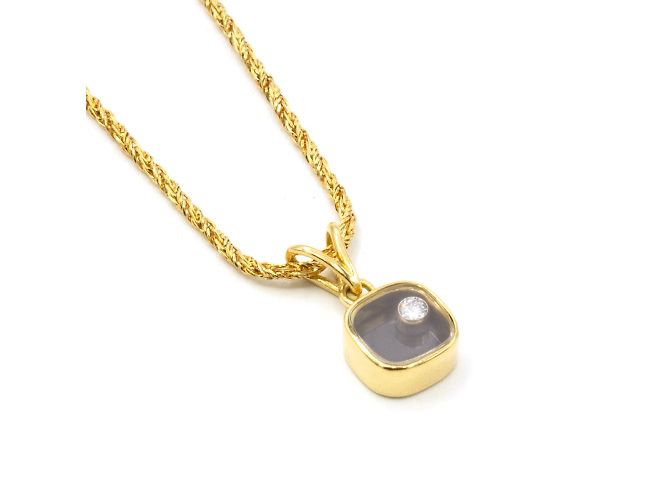 Collar Chopard Happy Diamonds; Dorado - vista 3