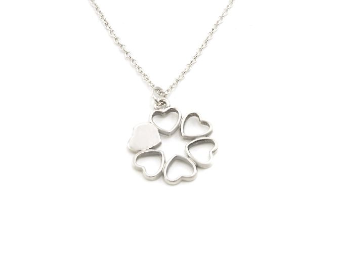 Tiffany & Co Palima Picasso Kleeblatt Herz Silber Halskette - Ansicht 3