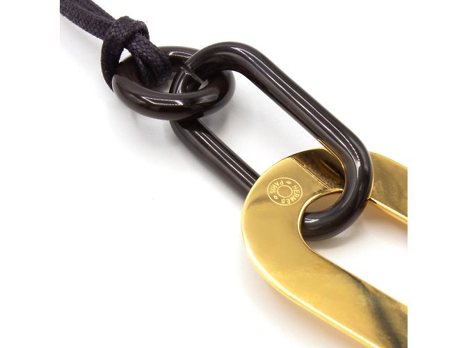 Collana Hermès in corno di bufalo e metallo dorato D'oro - vista 3