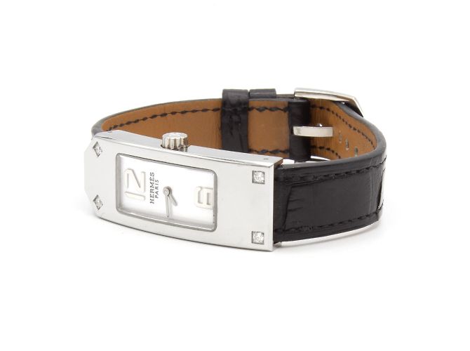 Hermès Hermes Kelly II Uhr (REF : KT1.230) mit Diamanten Silber - Ansicht 3