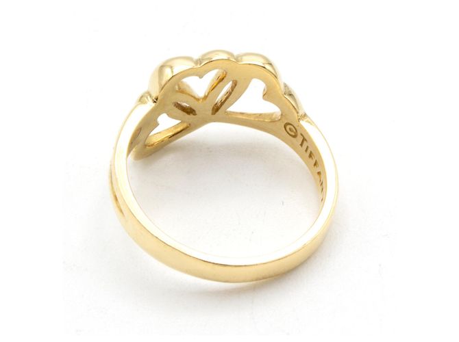 Tiffany & Co Triple Herz Ring 18k Gelbgold Größe 48 Golden - Ansicht 3