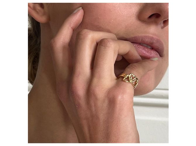 Tiffany & Co Triple Herz Ring 18k Gelbgold Größe 48 Golden - Ansicht 5
