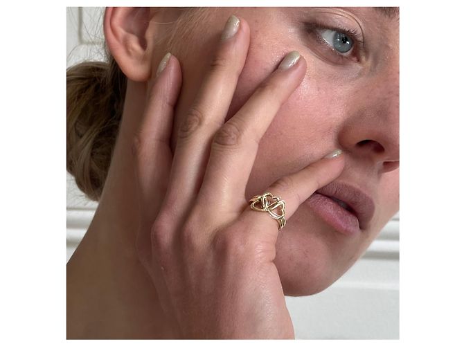 Tiffany & Co Triple Herz Ring 18k Gelbgold Größe 48 Golden - Ansicht 6