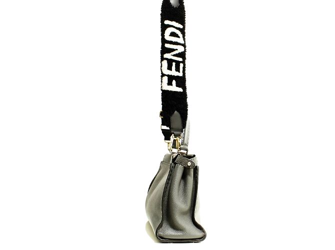 e la borsa iconica Fendi Peekabo Grigio - vista 6