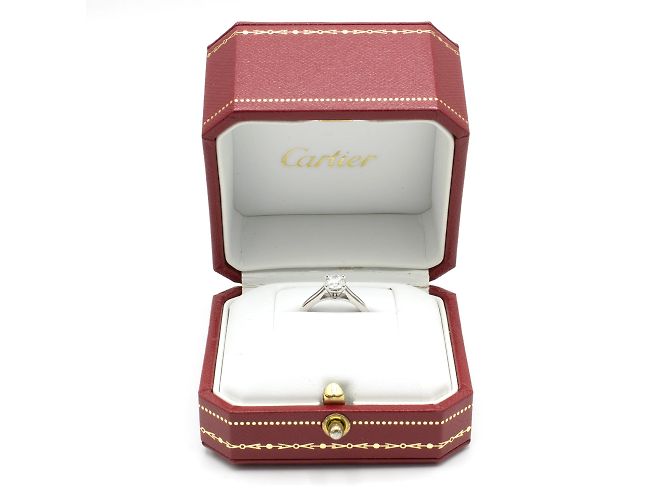 Anello Cartier, modello 'Solitaire 1895'. Argento - vista 2