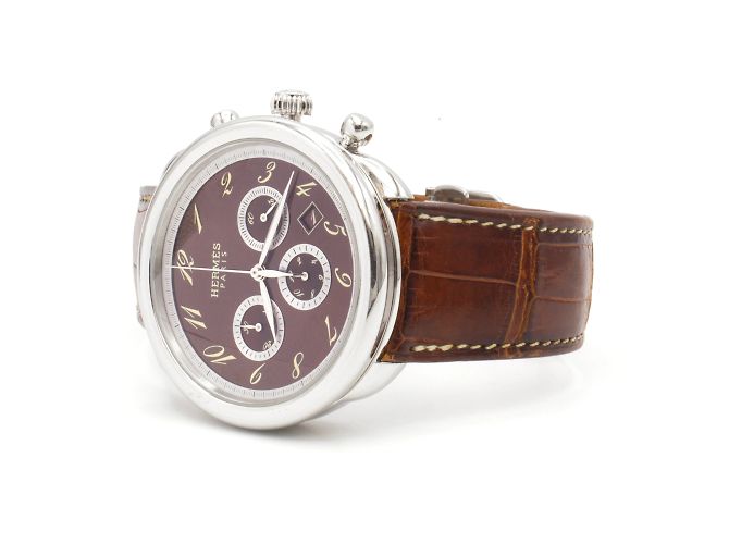 Hermès Orologio Arceau Chrono (modello AR4.910). Marrone - vista 3