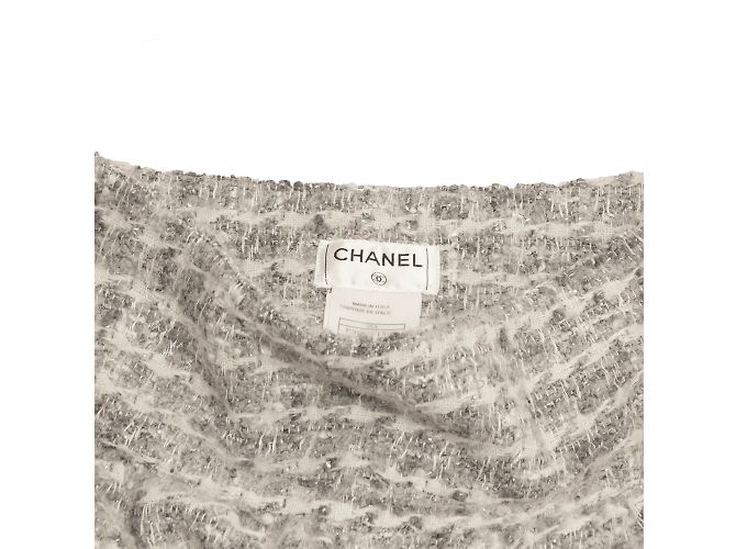 Falda Chanel de tweed Gris - vista 4