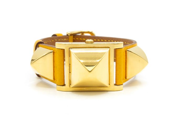 Superbo orologio da donna Hermès Médor placcato oro. D'oro - vista 3
