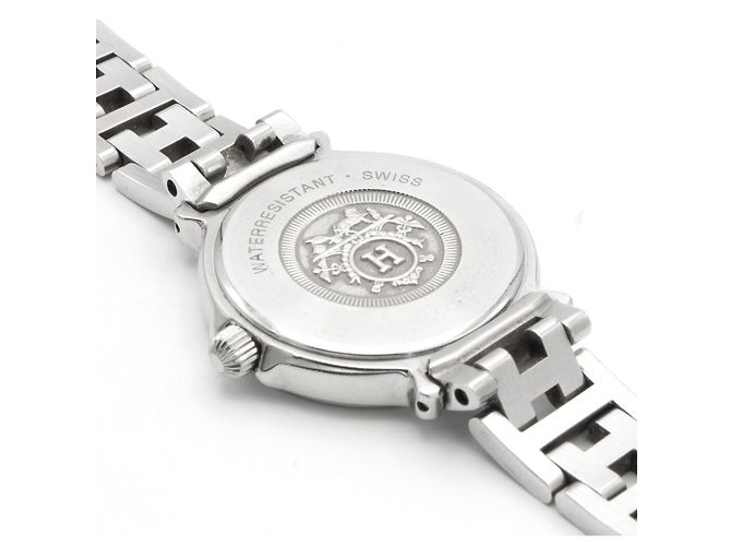 Hermès "Clipper" Uhr aus Stahl. Silber - Ansicht 4