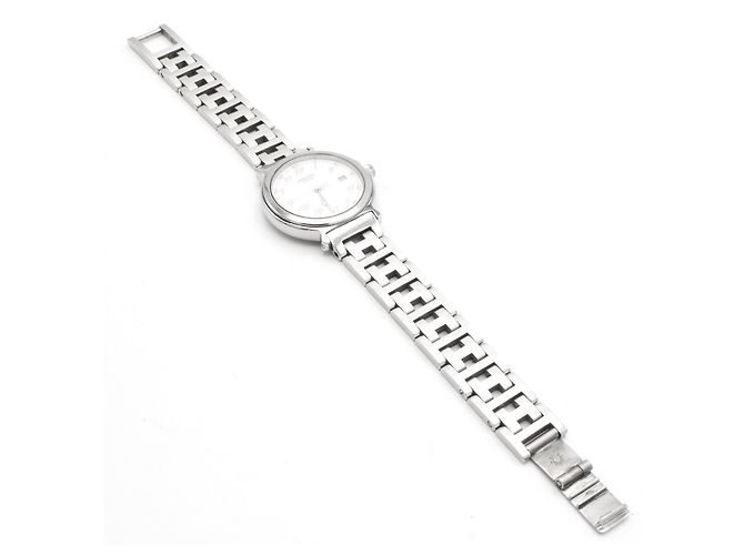 Hermès "Clipper" Uhr aus Stahl. Silber - Ansicht 5