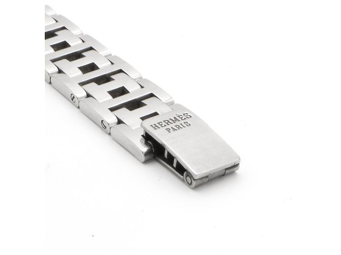 Hermès "Clipper" Uhr aus Stahl. Silber - Ansicht 6