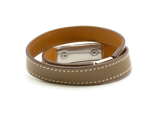 Médor Bracciale a doppio giro Hermès Rivale; Argento - vista 7