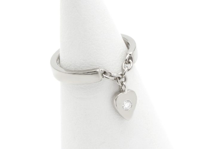 Cartier Ring aus 18 Karat Weißgold mit Diamant Herz Silber - Ansicht 2