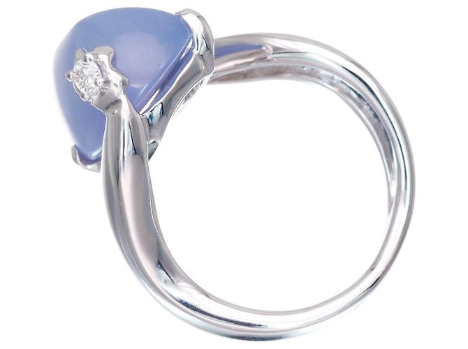 Chanel Ring aus Weißgold mit Chalcedon und Diamant Größe 49 Silber - Ansicht 3