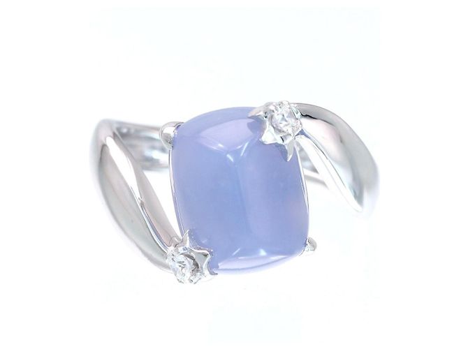 Chanel Ring aus Weißgold mit Chalcedon und Diamant Größe 49 Silber - Ansicht 4