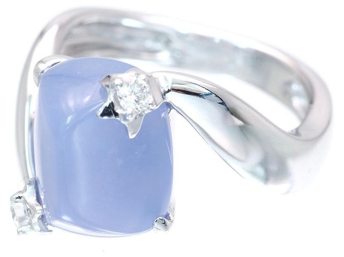 Chanel Ring aus Weißgold mit Chalcedon und Diamant Größe 49 Silber - Ansicht 5