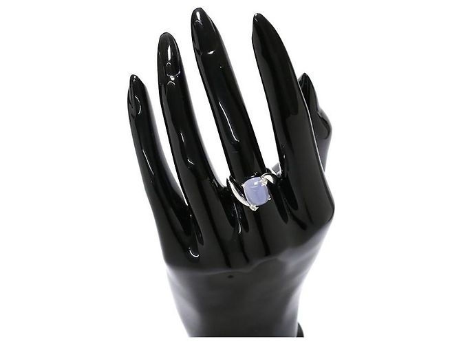 Chanel Ring aus Weißgold mit Chalcedon und Diamant Größe 49 Silber - Ansicht 7