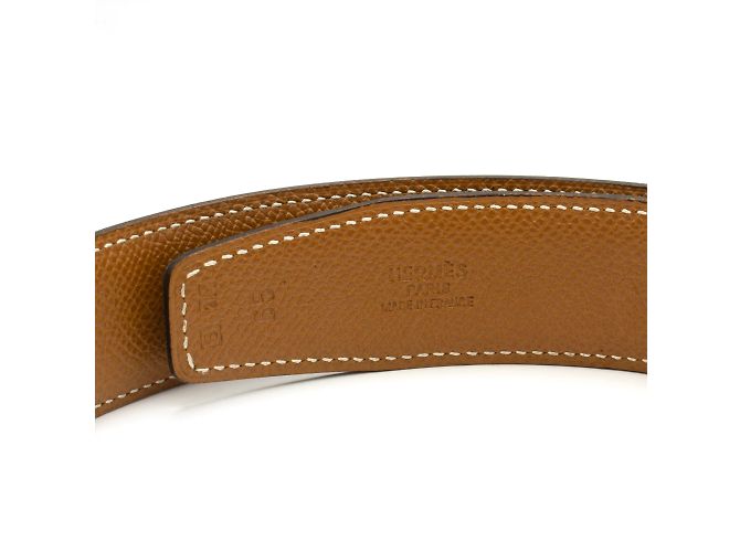 Cintura reversibile Hermès nera in pelle Box 135 e Togo Nero - vista 4