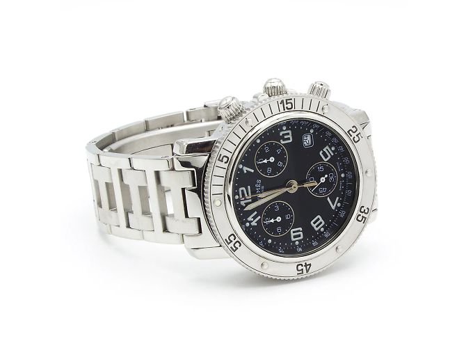 Hermès Relógio Hermes Clipper Chrono em aço Prata - vista 5