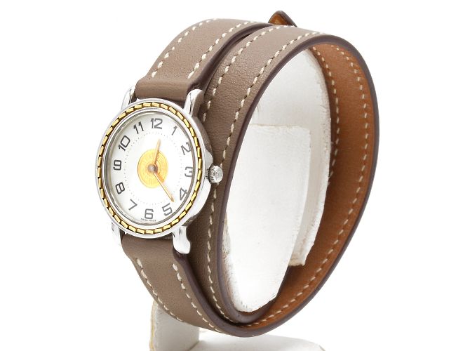 Hermès Sellier Uhr. Silber - Ansicht 2