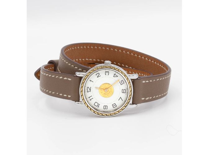 Hermès Sellier Uhr. Silber - Ansicht 3