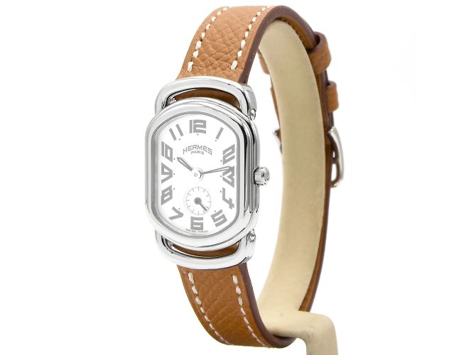 Orologio Hermès, modello Rallye RA2.210 (PM / modello piccolo) per donne. Argento - vista 2