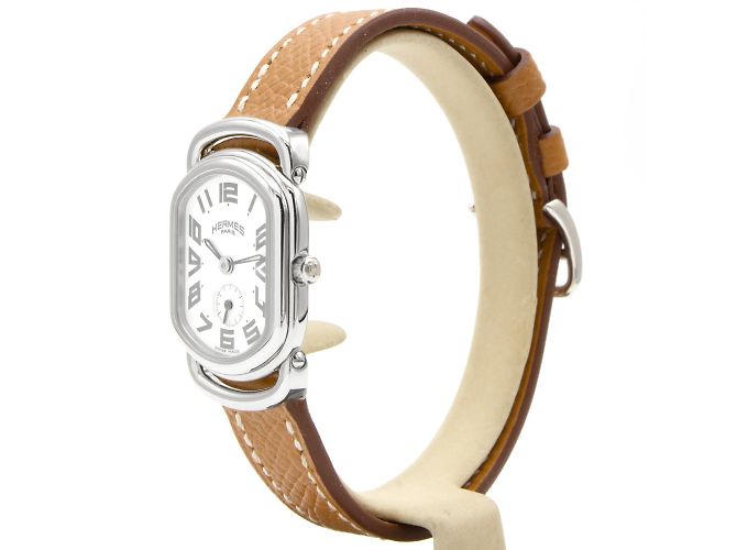 Orologio Hermès, modello Rallye RA2.210 (PM / modello piccolo) per donne. Argento - vista 3
