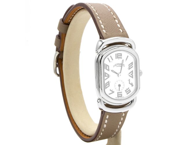 Orologio Hermès, modello Rallye RA2.210 (PM / modello piccolo) per donne. Argento - vista 3